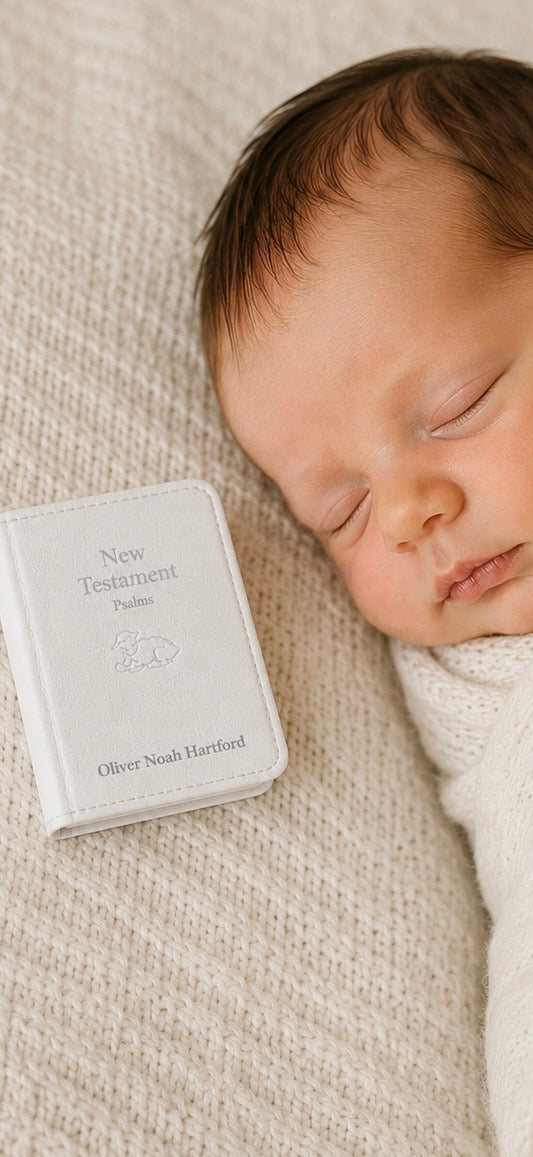 Personalized Baby Dedication Bible - Leather New Testament with Psalms