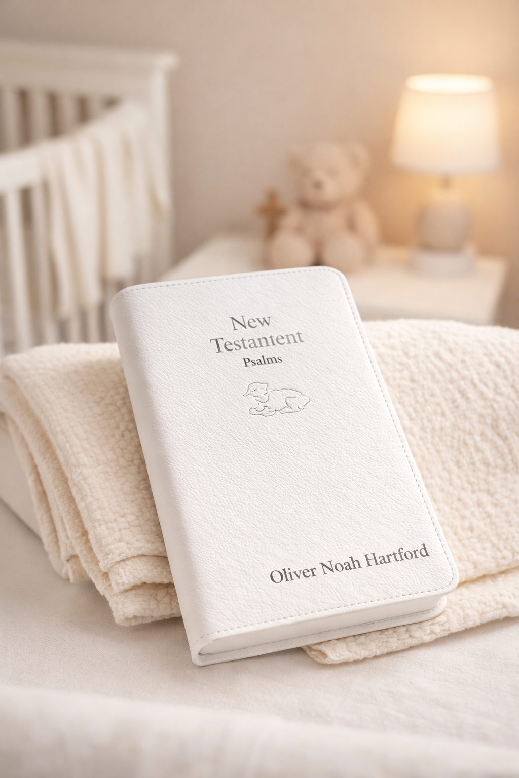 Personalized Baby Dedication Bible - Leather New Testament with Psalms