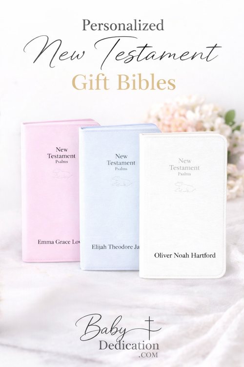 Personalized Baby Dedication Bible - Leather New Testament with Psalms
