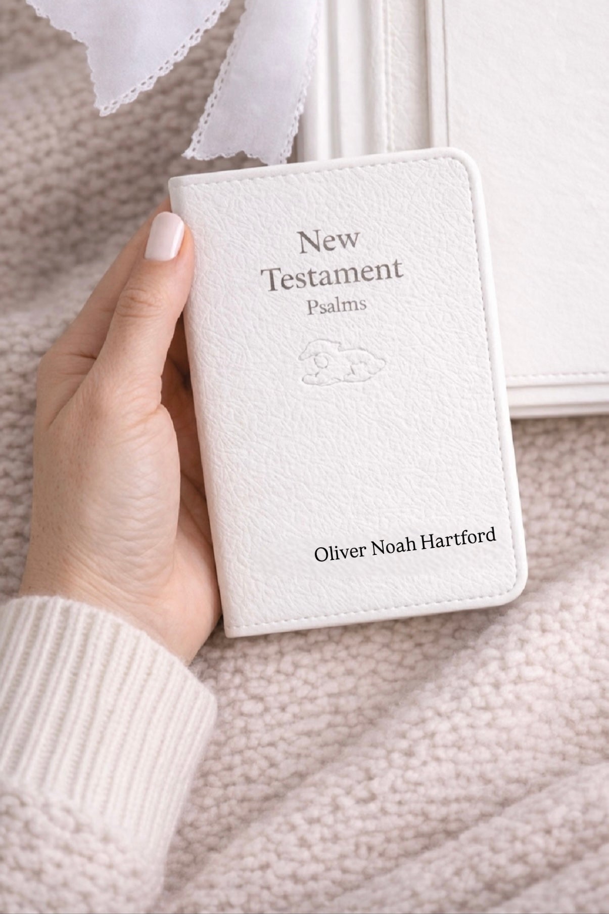 Personalized Baby Dedication Bible - Leather New Testament with Psalms